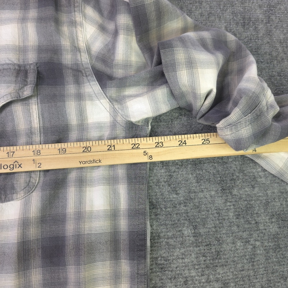 The North Face Shirt Large Gray Plaid Long Sleeve Button Up Pockets Cotton - Picture 5 of 8